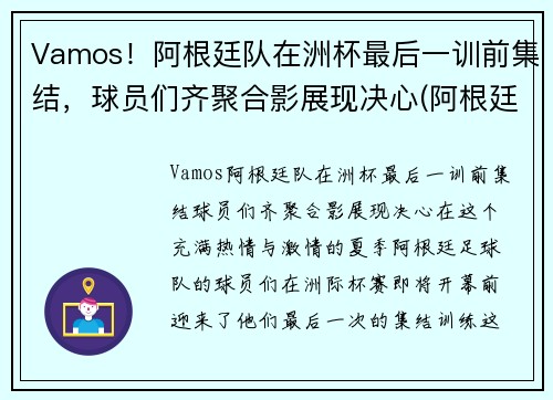 Vamos！阿根廷队在洲杯最后一训前集结，球员们齐聚合影展现决心(阿根廷最后一次美洲杯)